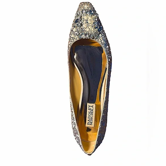Badgley Mischka Crystal Brooch Flats Size 8.5 Sparkly Perfection - Picture 6 of 9